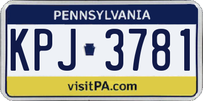 PA license plate KPJ3781