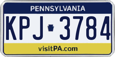 PA license plate KPJ3784