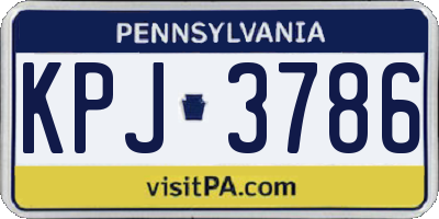 PA license plate KPJ3786
