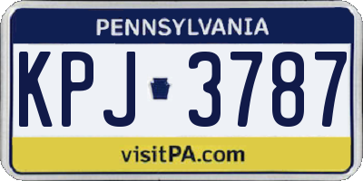 PA license plate KPJ3787