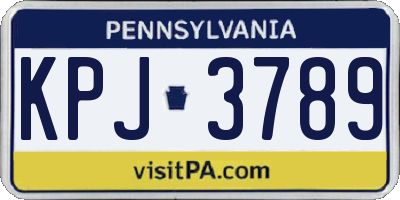 PA license plate KPJ3789