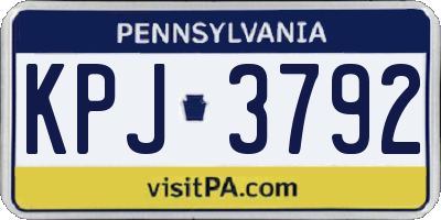 PA license plate KPJ3792
