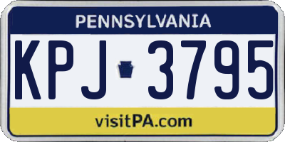 PA license plate KPJ3795