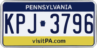 PA license plate KPJ3796