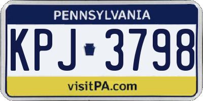 PA license plate KPJ3798