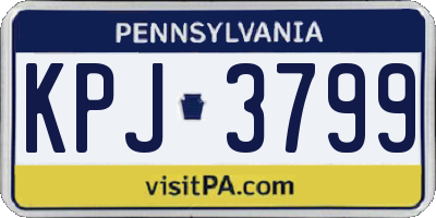 PA license plate KPJ3799