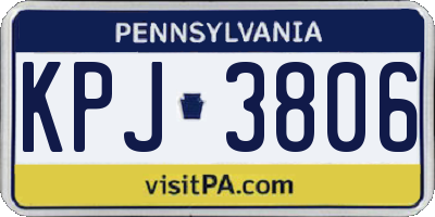 PA license plate KPJ3806