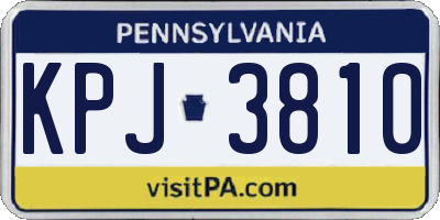 PA license plate KPJ3810