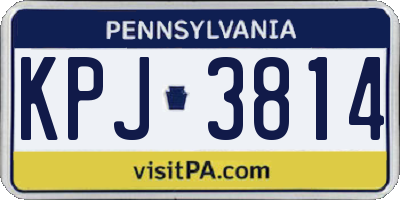 PA license plate KPJ3814