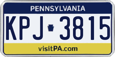 PA license plate KPJ3815
