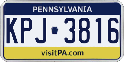 PA license plate KPJ3816