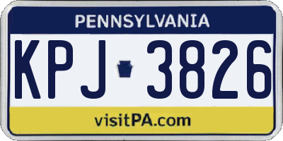 PA license plate KPJ3826