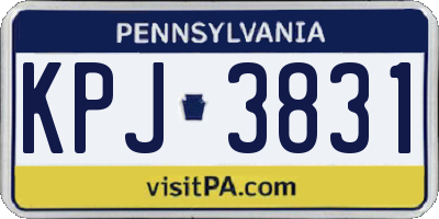 PA license plate KPJ3831