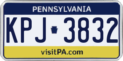 PA license plate KPJ3832