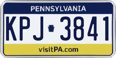 PA license plate KPJ3841