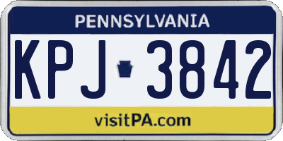 PA license plate KPJ3842