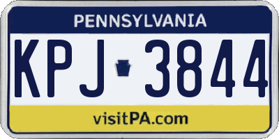 PA license plate KPJ3844