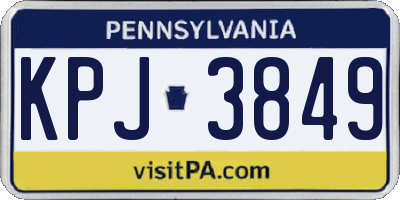 PA license plate KPJ3849