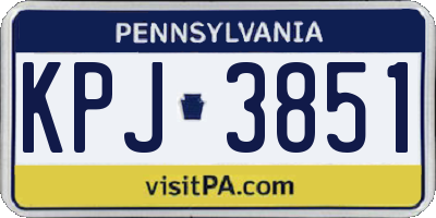 PA license plate KPJ3851