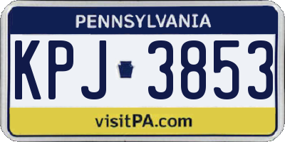PA license plate KPJ3853