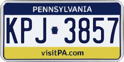 PA license plate KPJ3857