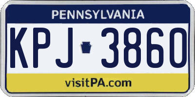 PA license plate KPJ3860