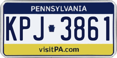PA license plate KPJ3861