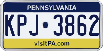 PA license plate KPJ3862