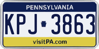PA license plate KPJ3863