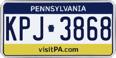 PA license plate KPJ3868