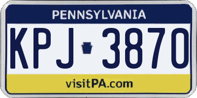 PA license plate KPJ3870