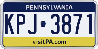 PA license plate KPJ3871