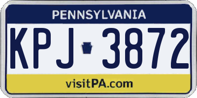 PA license plate KPJ3872