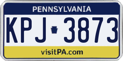 PA license plate KPJ3873