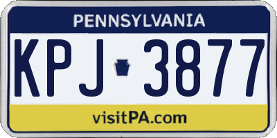 PA license plate KPJ3877