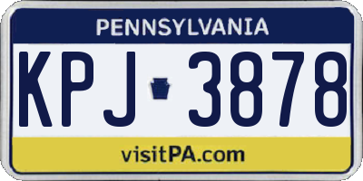 PA license plate KPJ3878