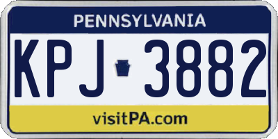 PA license plate KPJ3882