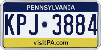 PA license plate KPJ3884