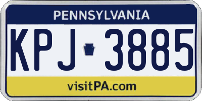 PA license plate KPJ3885