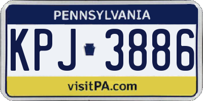 PA license plate KPJ3886