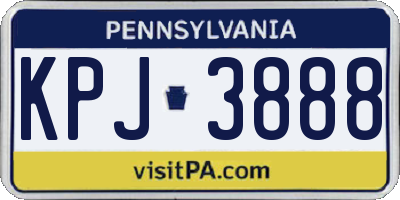 PA license plate KPJ3888