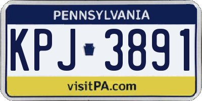 PA license plate KPJ3891