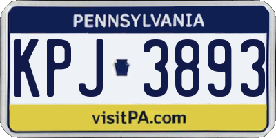 PA license plate KPJ3893