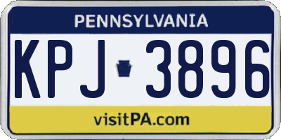 PA license plate KPJ3896
