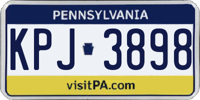 PA license plate KPJ3898
