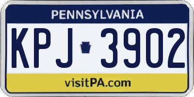 PA license plate KPJ3902