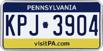 PA license plate KPJ3904