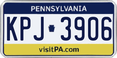 PA license plate KPJ3906