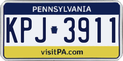 PA license plate KPJ3911