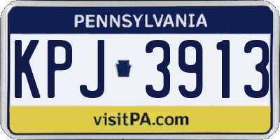 PA license plate KPJ3913